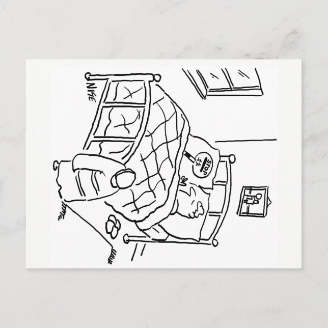 Lollipop man is sleeping with his lollipop postcard (Front)