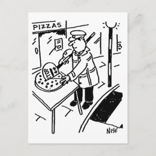 Lollipop Man is Slicing a Pizza Postcard