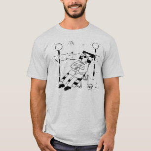 Lollipop Man is Sunbathing on a Beach T-Shirt