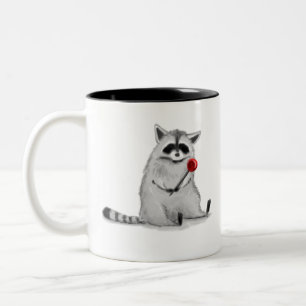 Lollipop Racoon Two-Tone Coffee Mug