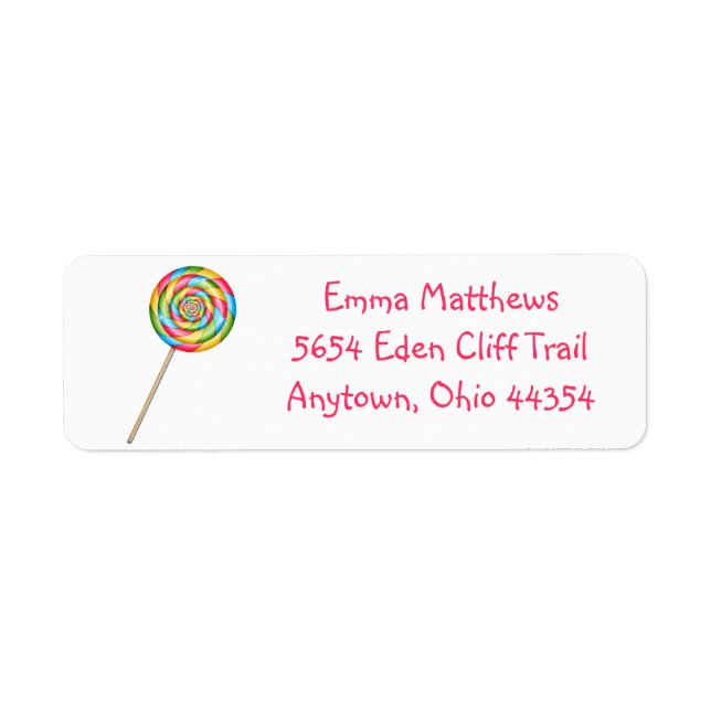 Lollipop Return Address Labels- Hot Colours (Front)