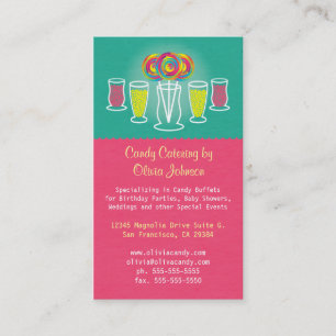Lollipop Style Candy Catering Business Card