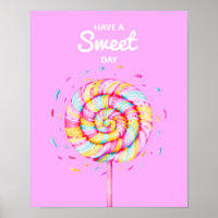 Lollipop Sweet Candy Illustration Pink