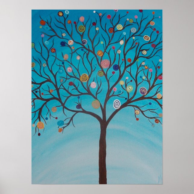 Lollipop Tree Print on Canvas (Front)