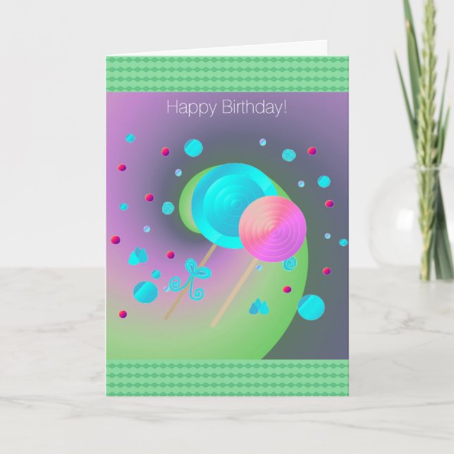 Lollipops and Candy Dots Card (Front)