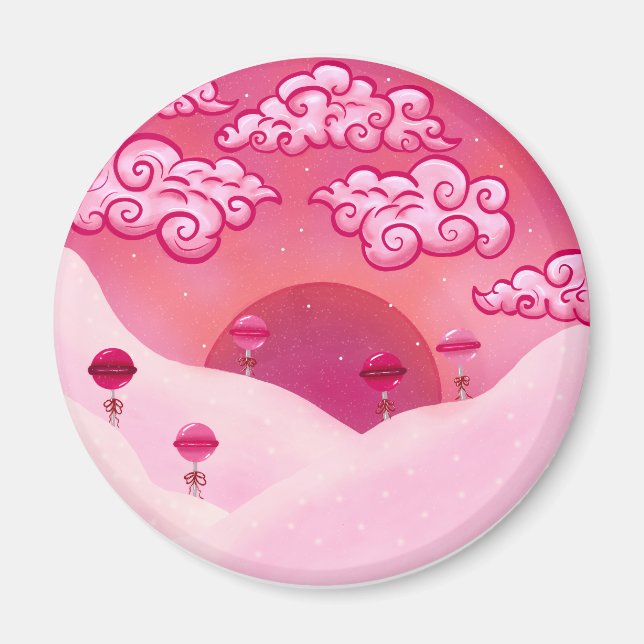 Lollipops and pretty clouds magnet (Front)