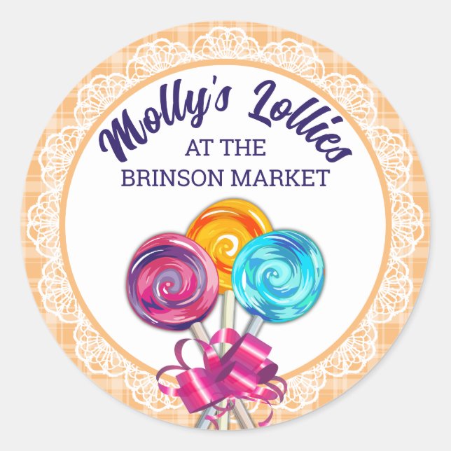 lollipops candy maker baking kitchen gift tag stic (Front)