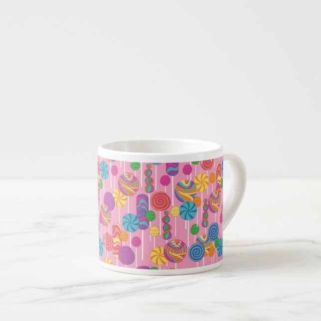 Lollipops Candy Pattern Espresso Cup (Front Right)