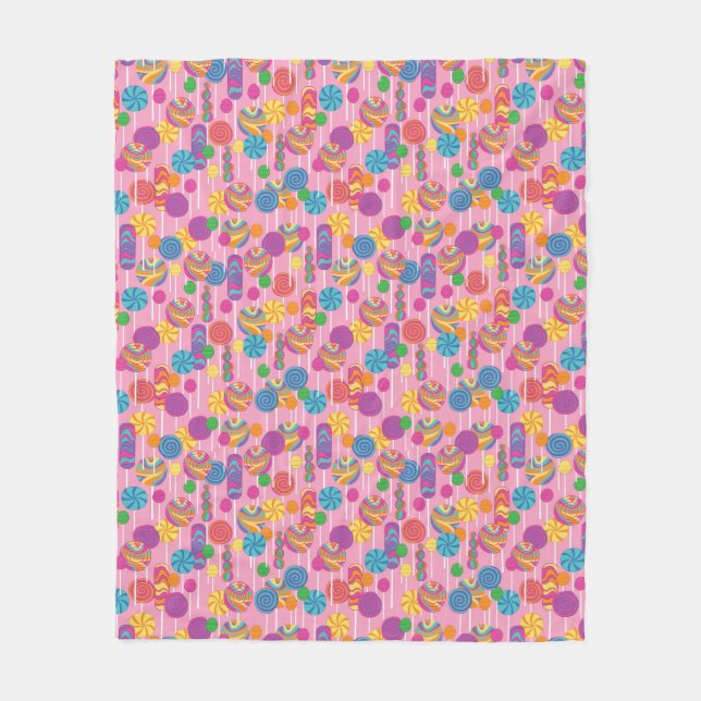Lollipops Candy Pattern Fleece Blanket (Front)
