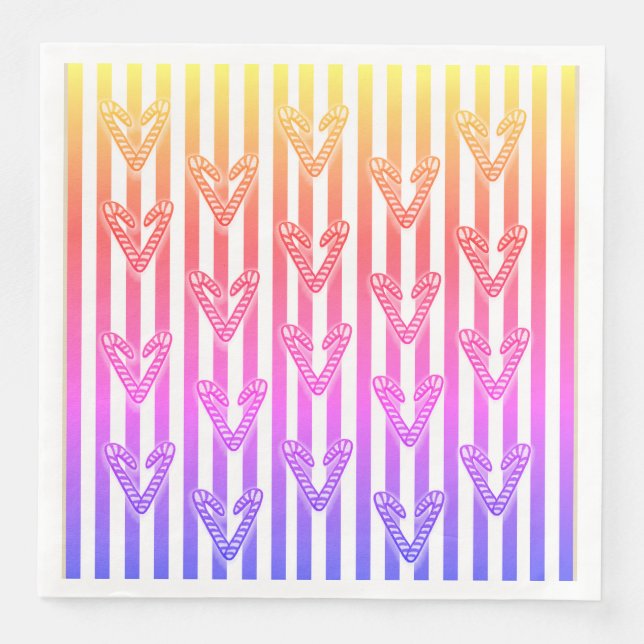 Lollipops Hearts Stripes Napkin (Front)