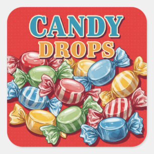 Lollipops, Vintage Poster by Natasha Us Square Sticker