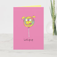 Lollipup - Lollipop Puppy Greeting Card