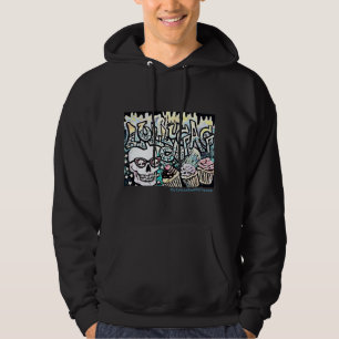 Lollygagging Skull with Cupcakes, Graffiti style Hoodie