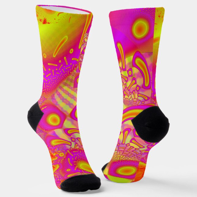 LollyPoP 3D Fused Glass Fractal Socks (Angled)