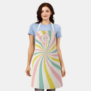 'Lollypop Vibes', retro monogram Apron