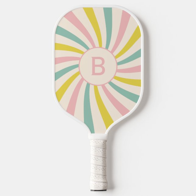 'Lollypop Vibes', retro personalised Pickleball Paddle (Front)
