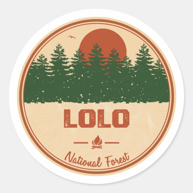 Lolo National Forest Classic Round Sticker (Front)