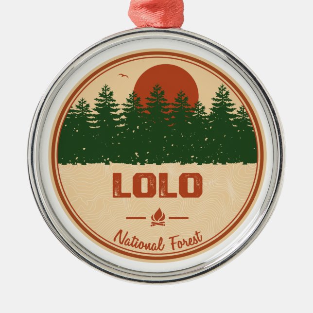 Lolo National Forest Metal Tree Decoration (Front)