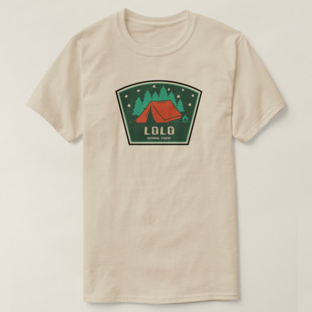Lolo National Forest Montana Camping T-Shirt (Design Front)