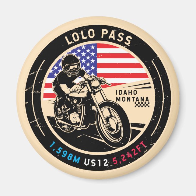 Lolo Pass Idaho Motorcycle Magnet (Front)
