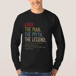Lolo The Man The Myth The Legend He Knows Everythi T-Shirt
