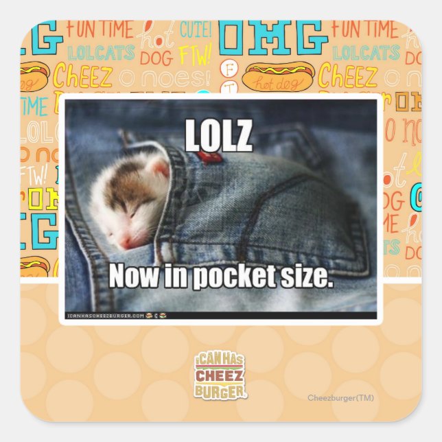 LOLZ Now in Pocket Size Square Sticker (Front)