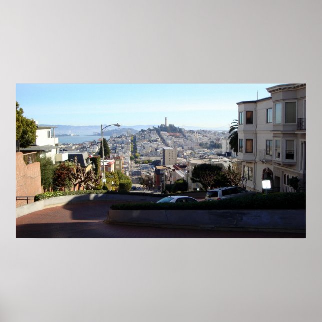 Lombard Street Panoramic Poster (Front)