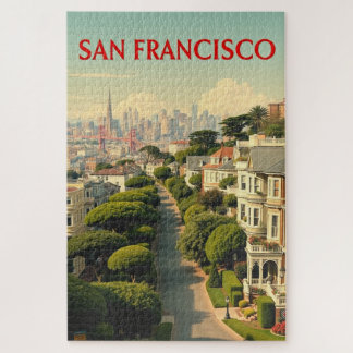 Lombard Street, San Francisco | Vintage Retro Jigsaw Puzzle