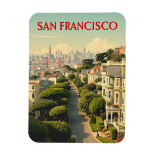 Lombard Street, San Francisco   Vintage Retro Magnet