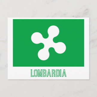 Lombardia flag with name postcard