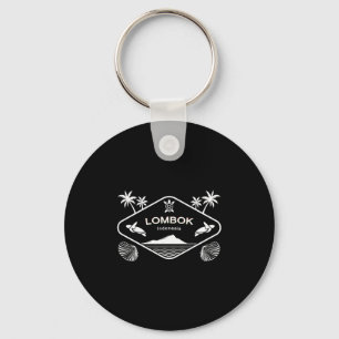 Lombok Indonesia Island Sea Turtle Palms Vacation Key Ring