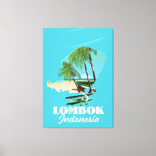Lombok Indonesia map Canvas Print