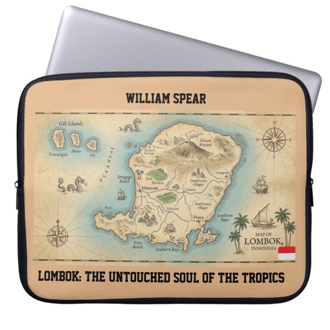 Lombok Tropical Soul Aesthetic Laptop Laptop Sleeve (Front)
