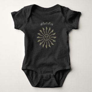 LOn Fun Script Sepia Sunshine Generation Beta Fish Baby Bodysuit