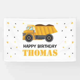 Lona Sand Truck Construction Birthday backdrop Banner