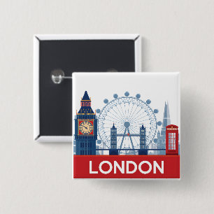 London 15 Cm Square Badge