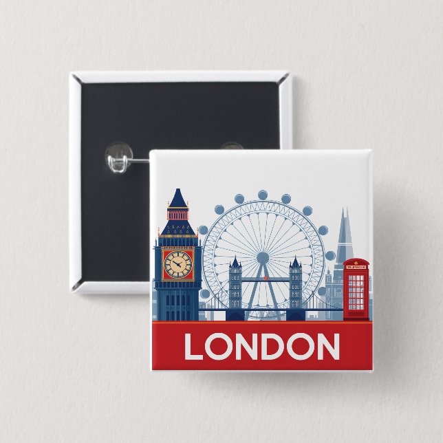 London 15 Cm Square Badge (Front & Back)