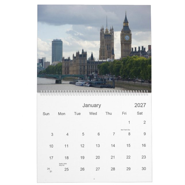 London 2010 Calendar (Jan 2027)