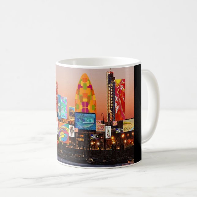 London 2 skyline collage coffee mug (Front Right)