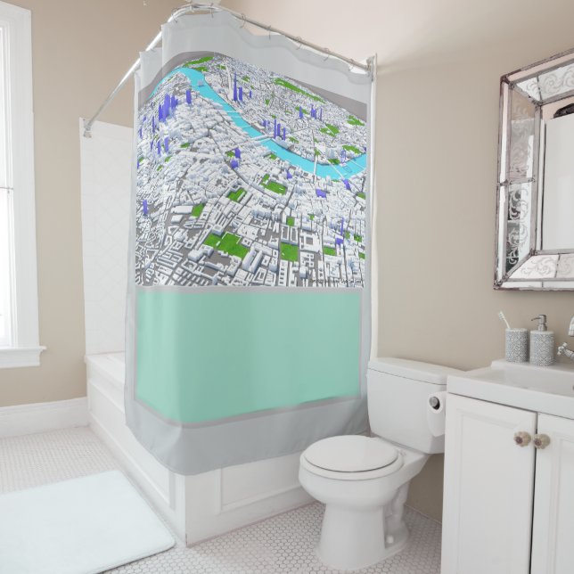 London 3D 2015 Shower Curtain (In Situ)