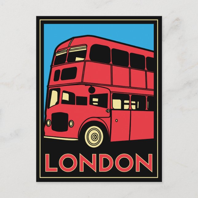 London Art Deco Poster Postcard (Front)