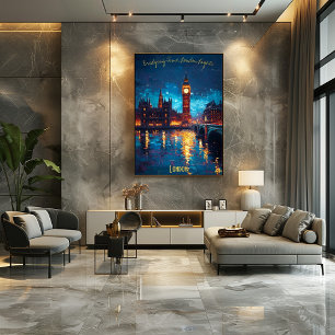 London at Dusk - Bridging Time and Beauty  Poster