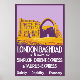London - Baghdad Orient Express Poster