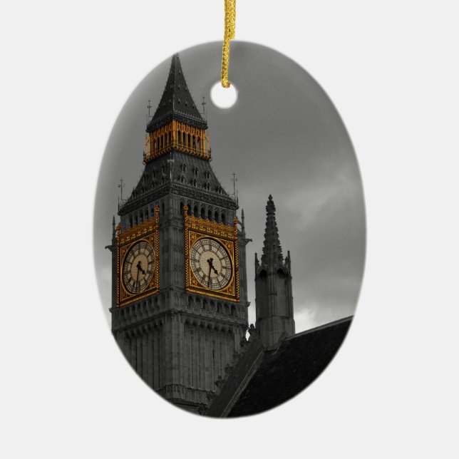 London Big Ben Ceramic Tree Decoration (Front)