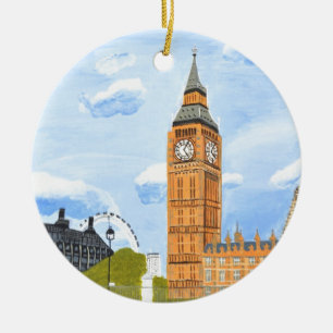 London Big Ben Ceramic Tree Decoration