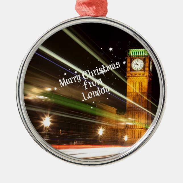London - Big Ben Christmas Metal Tree Decoration (Front)