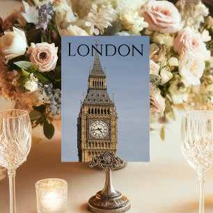London Big Ben Colour Wedding  Table Number