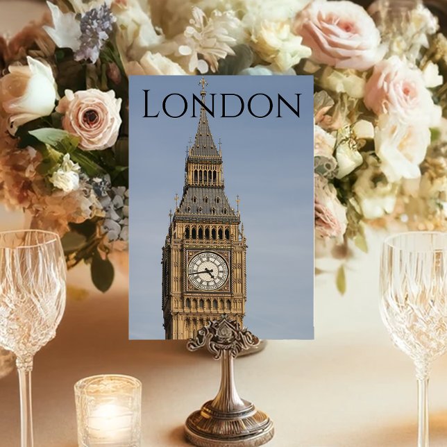 London Big Ben Colour Wedding  Table Number (Creator Uploaded)