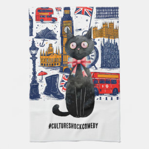 London Big Ben Double Deck Bus Westminster Tourist Tea Towel