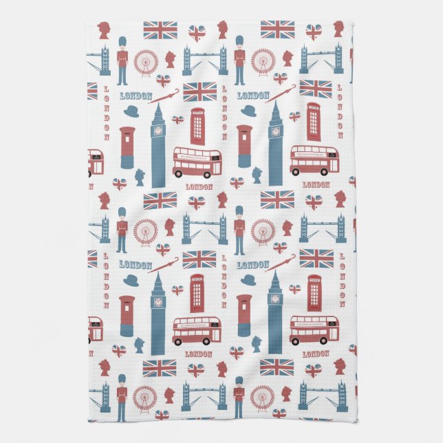 London Big Ben English Flag Kitchen Towel (Vertical)